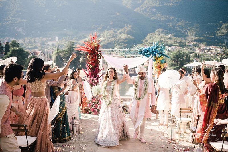 A colorful Hindu wedding at Lido di Lenno, Lake Como wedding in lake Como
